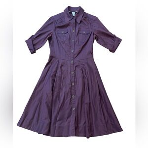 Diane von Furstenberg Vintage Purple Button Down Dress